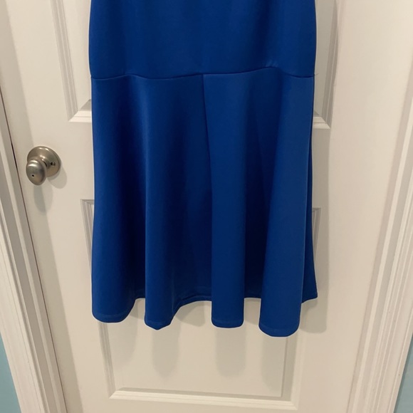 Blue Fit & Flare Cocktail Dress with Black Lace 1X - Picture 10 of 12